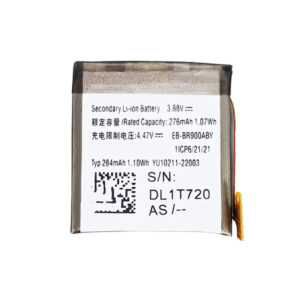 EB-BR900ABY 284mAh 3.88V Li-ion replacement battery for Samsung Galaxy Watch 5 40mm SM-R900 and SM-R905, front view showing battery label and contact pads