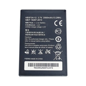 HB5F3H-12 3560mAh 3.7V Li-ion replacement battery for Huawei E5372T 4G LTE router, front view on white background