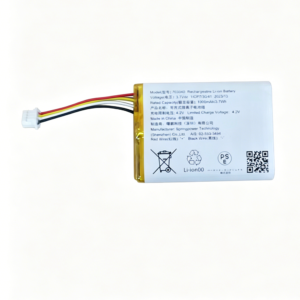 703040 1000mAh 3.7V Li-ion battery with protection board for DIY portable devices, front view on white background