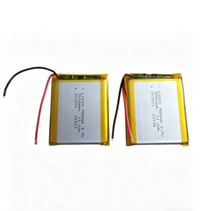 2PCS 755060 3000mAh 3.7V Li-ion battery with protection board, two batteries side by side on white background