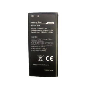 B26 1500mAh 3.7V Li-ion replacement battery for Cat B26 rugged phone, front view showing battery label