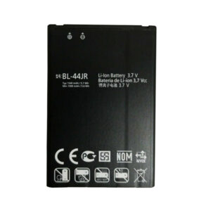 BL-44JR 1540mAh 3.7V Li-ion replacement battery for LG Prada 3.0 P940 SU540 KU5400, front view showing battery label and metal contacts