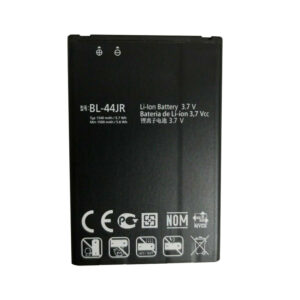 BL-44JR 1540mAh 3.7V Li-ion replacement battery for LG Prada 3.0, front view on white background