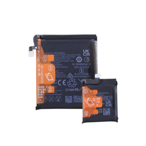 HB515668EFW and HB513341EFW Li-Polymer dual battery set for Huawei P50 Pocket foldable phone, front view on white background