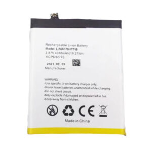 Li566376HTT-B 4980mAh 3.87V Li-Polymer replacement battery for Blackview BL5000 rugged phone, front view showing battery label