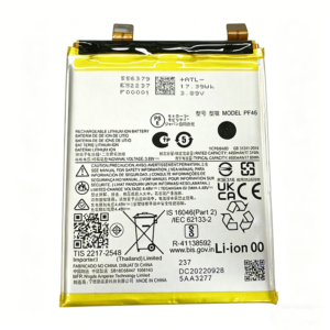 PF46 5000mAh 3.89V Li-Polymer high capacity replacement battery for Motorola Moto X40, front view on white background
