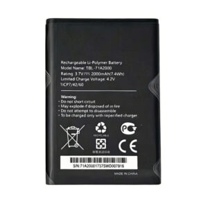 TBL-71A2000 2000mAh 3.7V Li-ion replacement battery for TP-Link M7350, M7300, and M7200 mobile routers, front view showing battery label