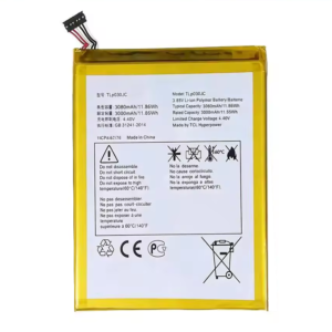 TLP030JC 3080mAh 3.8V Li-Polymer replacement battery for Alcatel A3 XL, front view on white background
