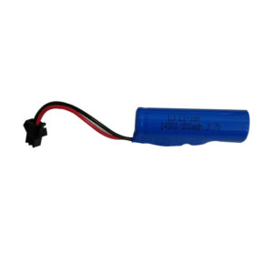 14500 800mAh 3.7V Li-Po battery with SM-2P connector for RC car and drone, front view on white background