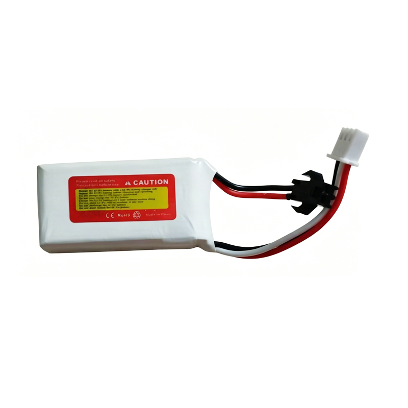 452540 2S 350mAh 7.4V 30C-60C Li-Po battery, back view showing capacity 350mAh, voltage 7.4V, and discharge rate on spec label