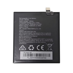 596266 4200mAh 3.85V Li-Polymer replacement battery for Cat S32 rugged phone, front view on white background