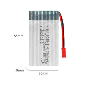 903048 3.7V 1100mAh 25C Li-Po battery pack with JST connector for RC drone helicopter quadcopter