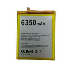 BAT20ZN1296350 6350mAh 3.85V Li-Polymer replacement battery for Doogee S96 Pro rugged phone, front view on white background