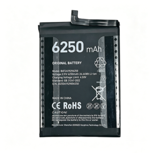 BAT2419296250 6250mAh 3.91V Li-ion replacement battery for Doogee Note 59 Pro+, front view on white background