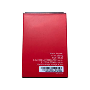 BL-24EI 2400mAh 3.8V Li-ion replacement battery for Itel A52s Lite and A17, front view on white background