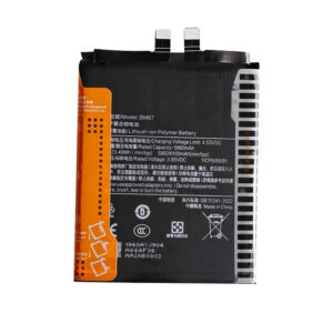 BM67 6100mAh 3.85V Li-ion Polymer replacement battery for Xiaomi 15 Pro 24101PNB7C, front view on white background showing battery surface and connector flex cable