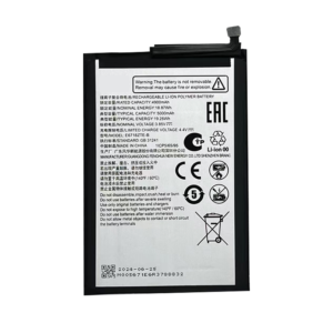 E6718ZTE-B 5000mAh 3.85V Li-Polymer replacement battery for ZTE Blade A35 Z2453 and ZTE Blade A55 Z2450, front view showing battery surface and connector flex cable