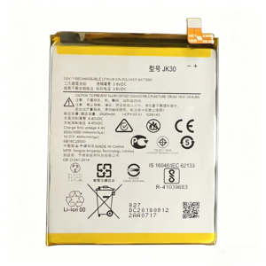 JK30 3000mAh 3.8V Li-Polymer replacement battery for Motorola P30, front view on white background