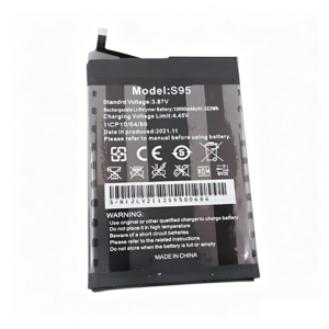 S95 10600mAh 3.87V Li-Polymer replacement battery for Oukitel WP16 rugged phone, front view on white background