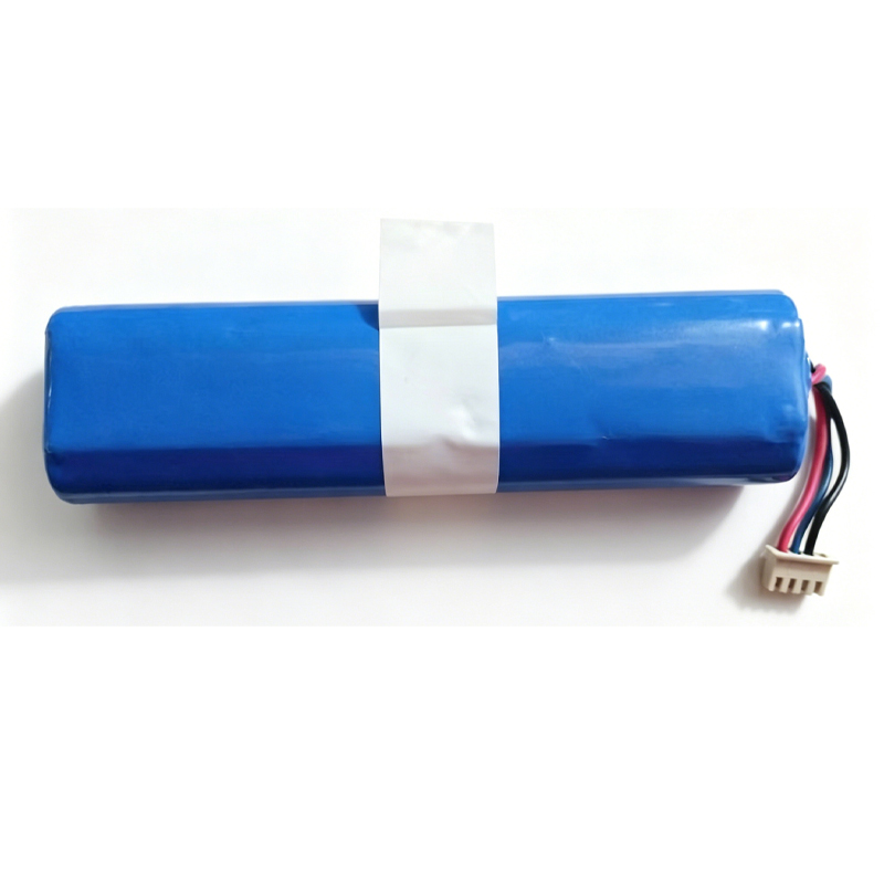 S09-LI-148-3200 3200mAh 14.8V replacement battery for Ecovacs Deebot, back view showing model number S09-LI-148-3200, capacity 3200mAh, and voltage 14.8V on spec label