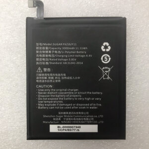 3000mAh 3.85V Li-Polymer replacement battery for SUGAR F9, S9, and F11 smartphones