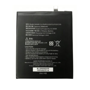 3000mAh 3.85V Li-ion Polymer replacement battery for SUGAR C11 Y9 R11 C9 Y11 Y12 C11S, front view showing battery surface and small 2-pin connector