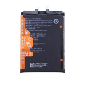 HB466589EFW 4300mAh 3.87V Li-ion Polymer replacement battery for Honor 50 Lite NTN-LX1 and Huawei Nova 8i NEN-LX1, front view showing battery surface and small 2-pin connector