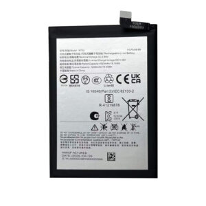 NT03 5000mAh 3.89V Li-ion Polymer replacement battery for Nothing Phone 2a, 2a Plus, and CMF Phone 1, front view showing battery surface and small 2-pin connector