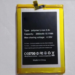F5 2660mAh 3.8V Li-Polymer replacement battery for Doogee F5 smartphone, front view, white background