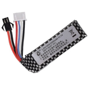 501855 2000mAh 11.1V 3S 25C Li-Po battery for RC drone, front view showing battery body, SM-2P discharge plug, and XH2.54-4P balance charge plug on white background, replaces 401855