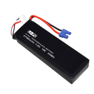 7034100 2700mAh 7.4V 10C 2S Li-Po battery with EC2 plug for Hubsan H501S H501 CH501A quadcopter, front view on white background showing battery body and EC2 connector