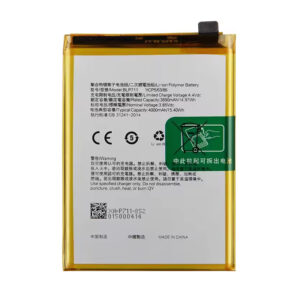 BLP711 4000mAh 3.85V Li-Polymer replacement battery for OPPO A1k CPH1923, front view showing battery surface and connector flex cable