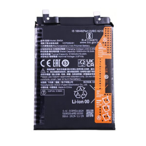 BM5A 5160mAh 3.87V Li-Polymer replacement battery for Redmi Note 11 Pro 4G 2201116TG and Redmi Note 11 Pro 5G 21091116I, front view on white background showing battery surface and connector flex cable