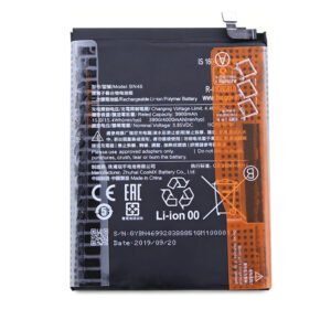 BN46 4000mAh 3.85V Li-Polymer replacement battery for Redmi Note 8, Redmi Note 8T, Redmi 7, and Redmi Note 6, front view on white background showing battery surface and connector flex cable