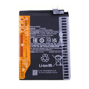 BN5D 5000mAh 3.87V Li-Polymer replacement battery for Xiaomi Poco M4 Pro 4G 2201117PG, Redmi Note 11S 2201117SG, and Redmi Note 11 2201117TG, front view on white background showing battery surface and connector flex cable