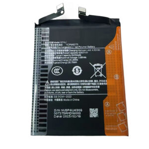 BP4U 5400mAh 3.85V Li-ion Polymer replacement battery for Xiaomi 15, front view on white background showing battery surface and connector flex cable