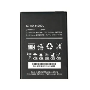 C775444200L 2000mAh 3.8V Li-ion replacement battery for BLU C5L Max C0170ww, front view on white background