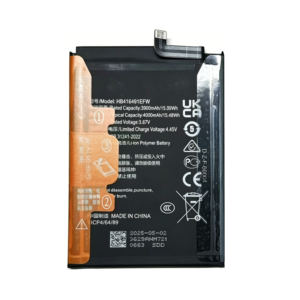 HB416491EFW 4000mAh 3.87V Li-Polymer replacement battery for Honor X40i and Play 7T Pro, front view on white background showing battery surface and connector flex cable