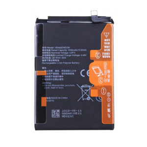 text HB466594EGW 5100mAh 3.89V Li-Polymer replacement battery for Honor Play 40 WDY-AN00 and Honor X5 Plus WOD-LX1, front view on white background showing battery surface and connector flex cable
