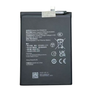 HB476594EGW 5100mAh 3.89V Li-ion replacement battery for Honor X6A X6B X5B, front view on white background showing battery surface and connector flex cable