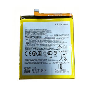 KR40 3500mAh 3.8V Li-Polymer replacement battery for Moto P50 XT1970-5 and Motorola One Vision, front view on white background showing battery surface and connector flex cable