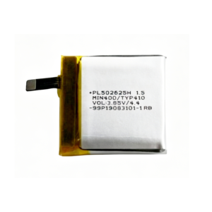 PL502625H 410mAh 3.85V Li-Polymer replacement battery for Amazfit GTR 47mm A19029, front view showing battery label with model number and specifications