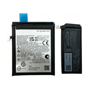 PM29 and PM08 1 pair battery set for Motorola Razr 40 Ultra, two batteries side by side front view on white background showing PM29 main battery (2965mAh) and PM08 secondary battery (835mAh)