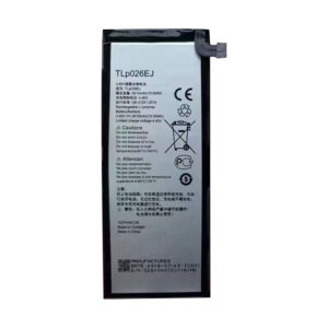 TLp026EJ 2610mAh 3.85V Li-Polymer replacement battery for Alcatel Idol 4 and BlackBerry DTEK50, front view on white background