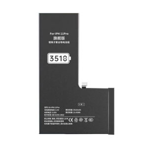 DJ-IPH11Pro 3510mAh 3.83V high capacity Li-ion replacement battery for iPhone 11 Pro, front view on white background showing battery surface and connector flex cable