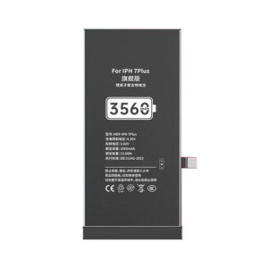 HDF-IPH7Plus 3560mAh 3.82V high capacity Li-ion replacement battery for iPhone 7 Plus, front view showing battery surface and connector flex cable