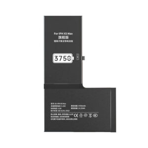 DJ-IPHXSMax 3750mAh 3.80V high capacity Li-ion replacement battery for iPhone XS Max, front view on white background showing battery surface and connector flex cable