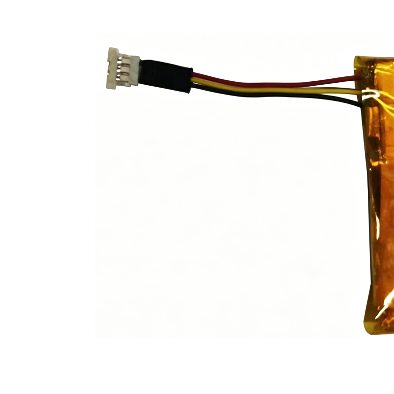 753647 1600mAh 3.85V Li-ion Polymer battery 3-wire connector detail showing red, yellow, and black wires with terminal plug
