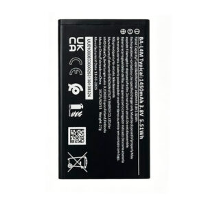 BA-L4M 1450mAh 3.85V Li-ion replacement battery for Nokia 220 4G, 235 4G, and 3210 4G, front view showing battery label and contact pads