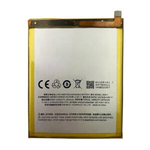 BA611 3070mAh 3.8V Li-ion Polymer replacement battery for Meizu M5 M611, front view showing battery surface and small 2-pin connector